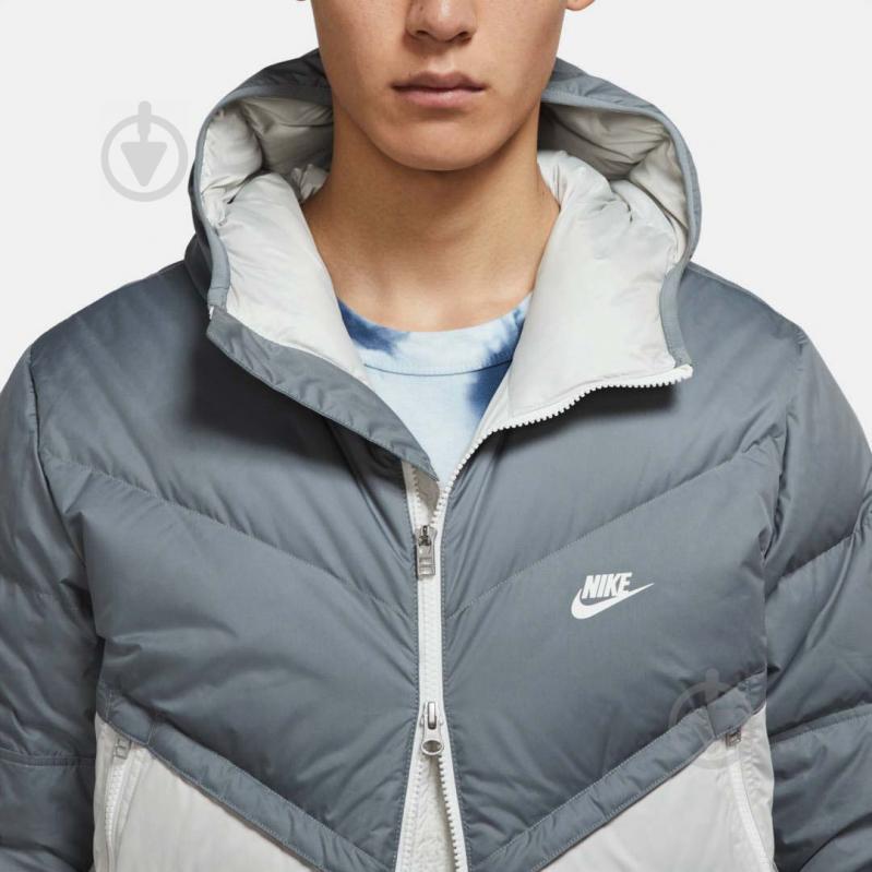 Куртка мужская Nike M NSW SF WINDRUNNER HD JKT DD6795-077 р.L светло-серая - фото 6