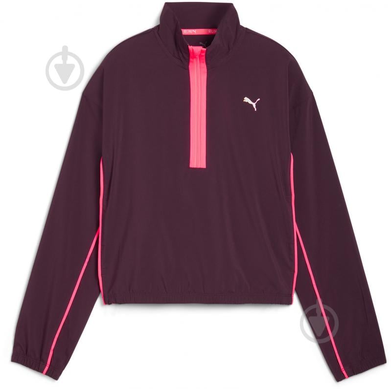 Анорак женский Puma RUN FOR HER FASHION WOVEN 1/2 ZIP 52574344 р.L бордовый - фото 1