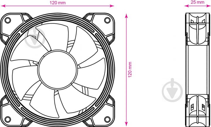 Корпусний кулер 2E Gaming Air Cool 2E-ACF120B - фото 7