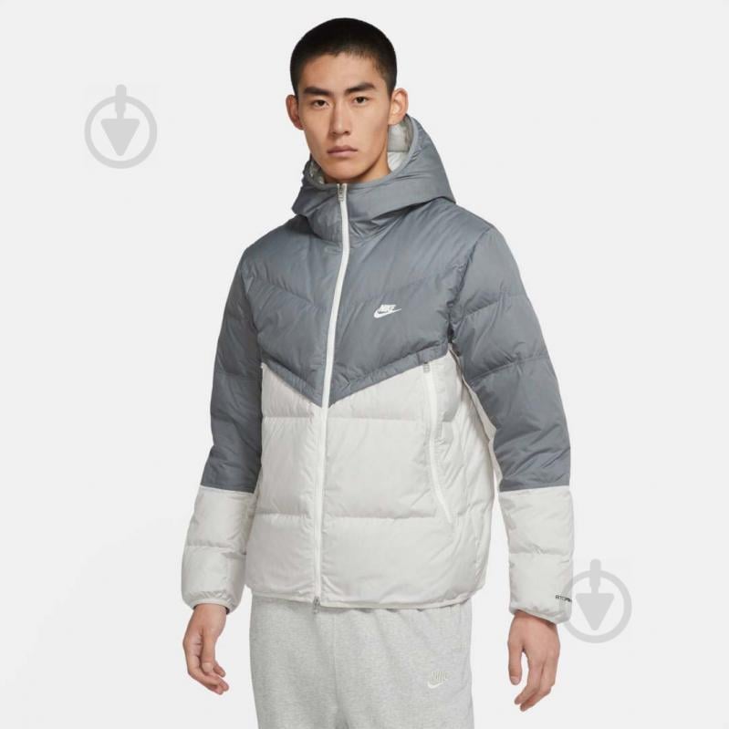 Куртка чоловіча Nike M NSW SF WINDRUNNER HD JKT DD6795-077 р.XL світло-сіра - фото 4