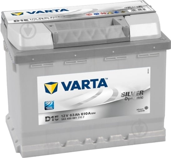 Аккумулятор автомобильный Varta Silver dynamic 63Ah 610A 12V «+» справа - фото 1