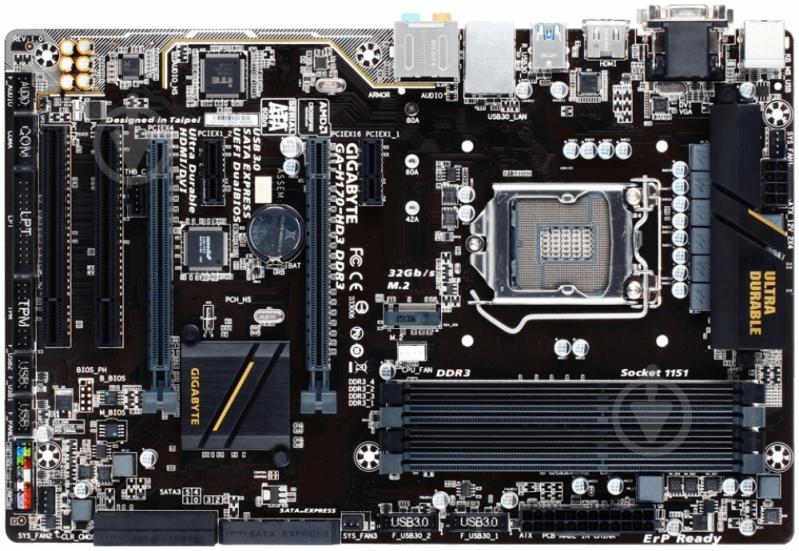 Материнська плата Gigabyte GA-H170-HD3 DDR3 (Socket 1151, Intel H170, ATX) - фото 1