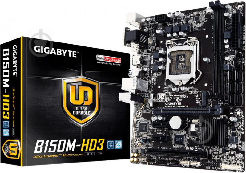 Материнская плата Gigabyte GA-B150M-HD3 DDR3 (Socket 1151, Intel B150, mirco ATX) - фото 4