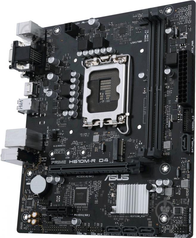 Материнская плата Asus PRIME H610M-R D4-SI (Socket 1700, Intel H610, micro ATX) - фото 3