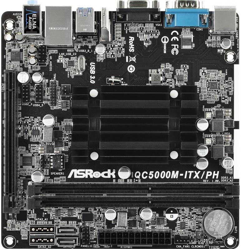 Материнська плата ASRock QC5000M-ITX/PH (Integrated CPU, SoC, mini ITX) - фото 1