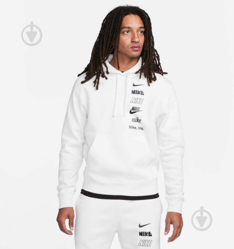 Джемпер Nike CLUB+ BB PO HOODIE MLOGO DX0783-030 р. S бежевый - фото 1