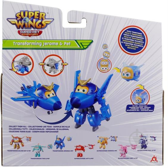 Игровой набор Super Wings Transforming Джером и любимец EU770443 - фото 5