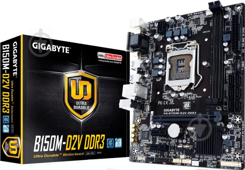 Материнская плата Gigabyte  s1151 Intel B150 DVI/VGA USB3 mATX GA-B150M-D2V DDR3 - фото 4