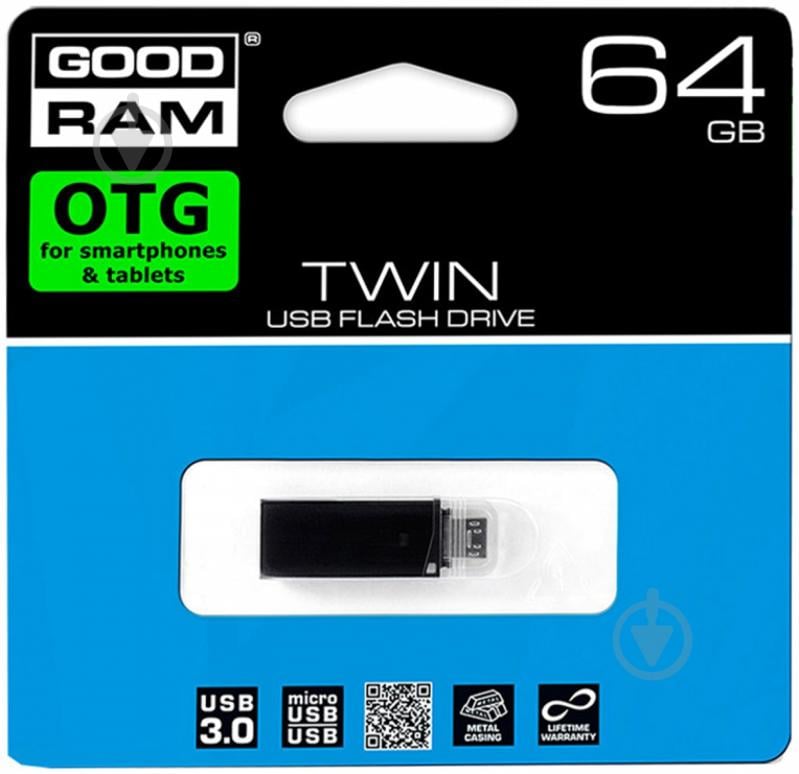 Флеш-память USB GOODRAM Twin 64 ГБ USB 3.0 (PD64GH3GRTNKR9) - фото 3