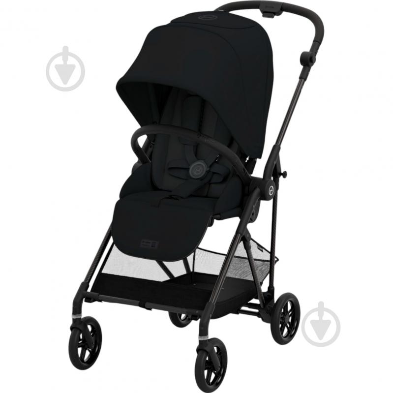 Коляска прогулочная Cybex с бампером Melio Carbon Moon Black - фото 1