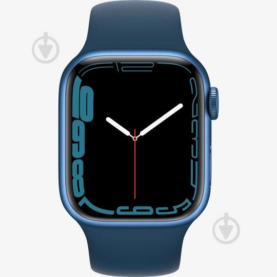 Смарт-часы Apple Watch Series 7 GPS 41mm blue Aluminium Case with Abyss Blue Sport Band (MKN13UL/A) - фото 2