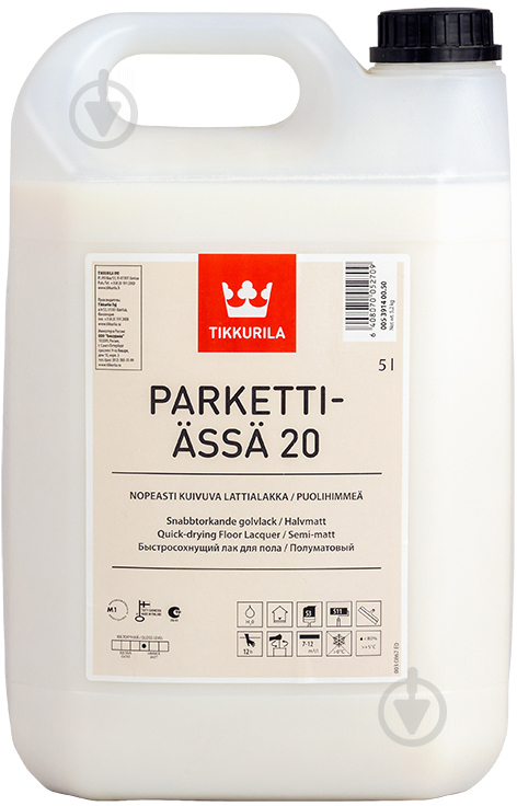 Лак Parketti-Assa 20 TIKKURILA полумат 5 л - фото 1