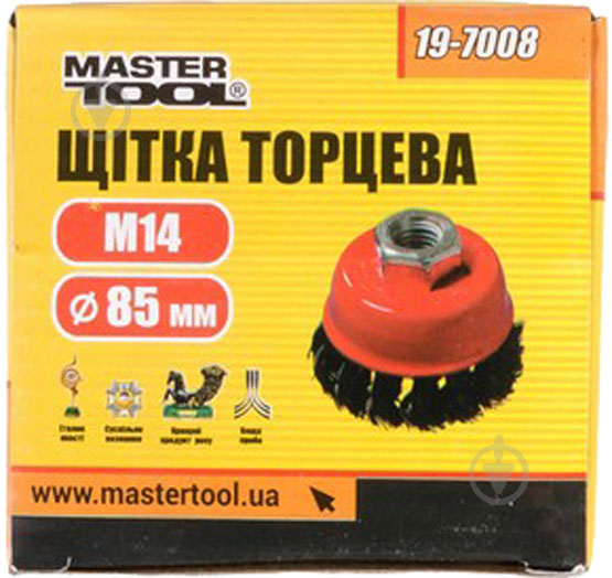 Щітка торцева D 85 М14 MasterTool з плетеного дроту 19-7008 - фото 2