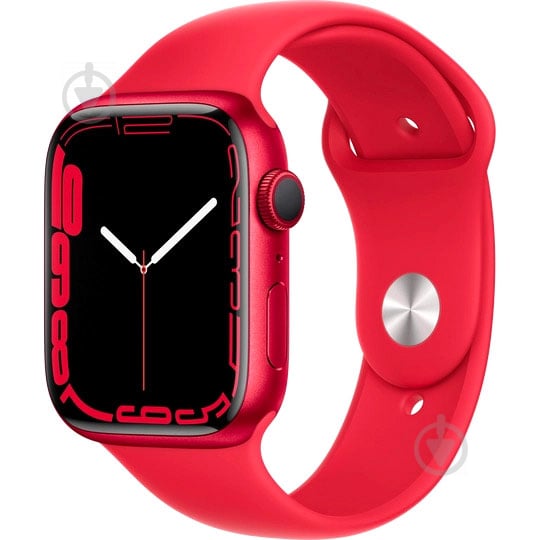 Смарт-часы Apple Watch Series 7 GPS 45mm (PRODUCT) red Aluminium Case with (PRODUCT)RED Sport Band (MKN93UL/A) - фото 1