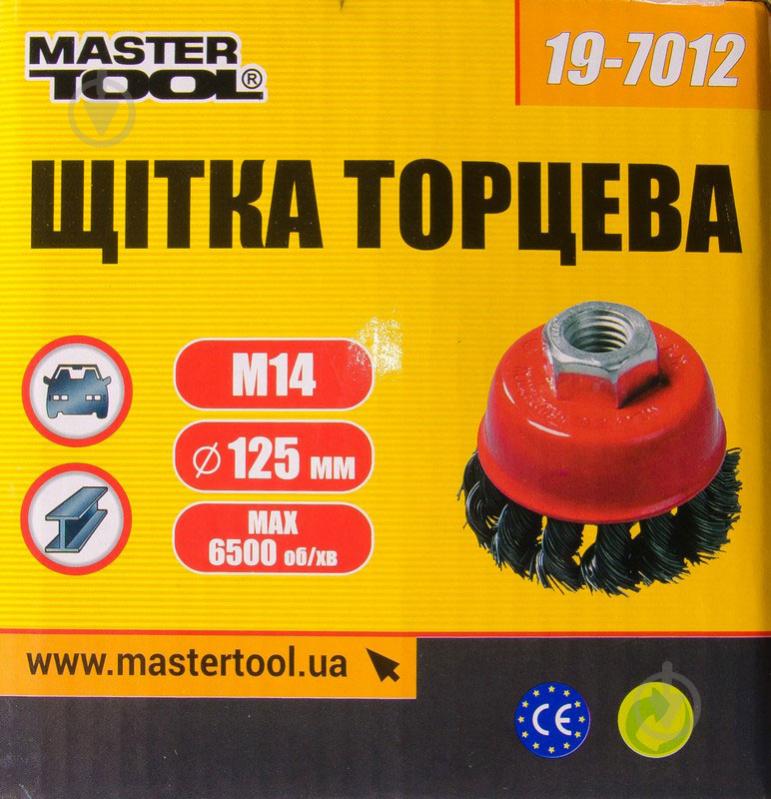 Щітка торцева D125 М14 MasterTool з плетеного дроту 19-7012 - фото 2