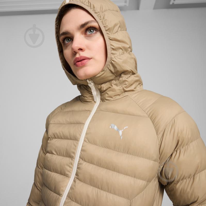 Пуховик жіноча зимова Puma PACKLITE PRIMALOFT LONG HOODED JACKET 84940667 р.XL світло-коричневий - фото 4