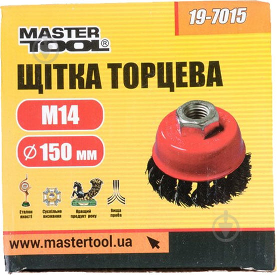 Щітка торцева D150 М14 MasterTool з плетеного дроту 19-7015 - фото 2