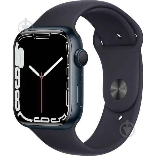 Смарт-часы Apple Watch Series 7 GPS 45mm midnight Aluminium Case with Midnight Sport Band (MKN53UL/A) - фото 1