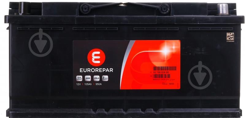 Аккумулятор автомобильный EUROREPAR AGM 105Ah 950A 12V 1675683680 «+» справа (1675683680) - фото 2