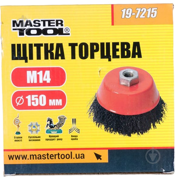 Щетка торцевая D150 М14 MasterTool из рифленой проволоки 19-7215 - фото 2