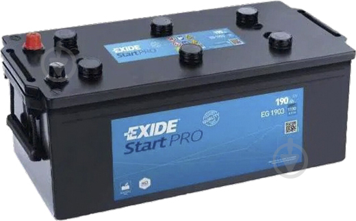 Аккумулятор автомобильный EXIDE Start PRO 190Ah 1100A 12V «+» слева - фото 1