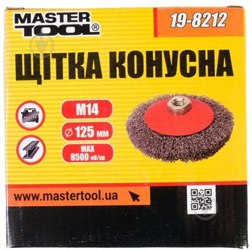 Щітка конусна D125 М14 MasterTool з рифленого дроту 19-8212 - фото 2