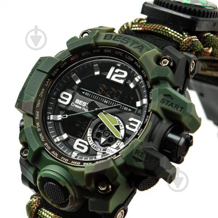 Годинник тактичний Besta Military з компасом BESTA army green (2373.07.13) - фото 3