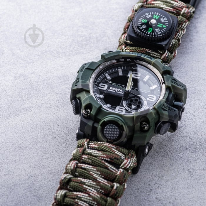 Годинник тактичний Besta Military з компасом BESTA army green (2373.07.13) - фото 9