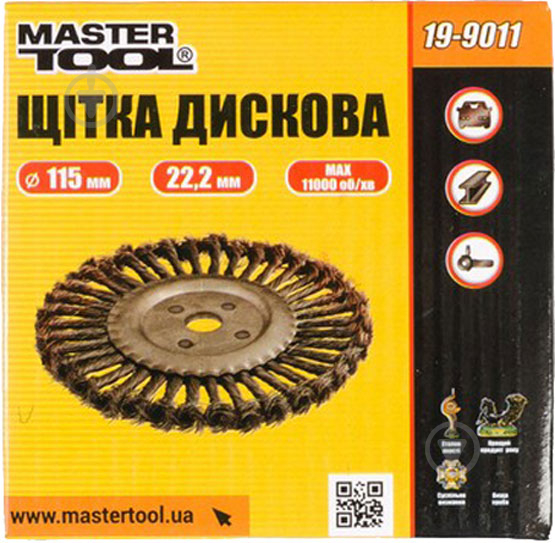 Щетка дисковая D 115 х 22,2 мм MasterTool из плетеной проволоки 19-9011 - фото 2