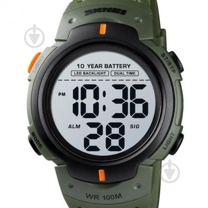 Годинник тактичний Neon 10 Bar Skmei green - фото 1