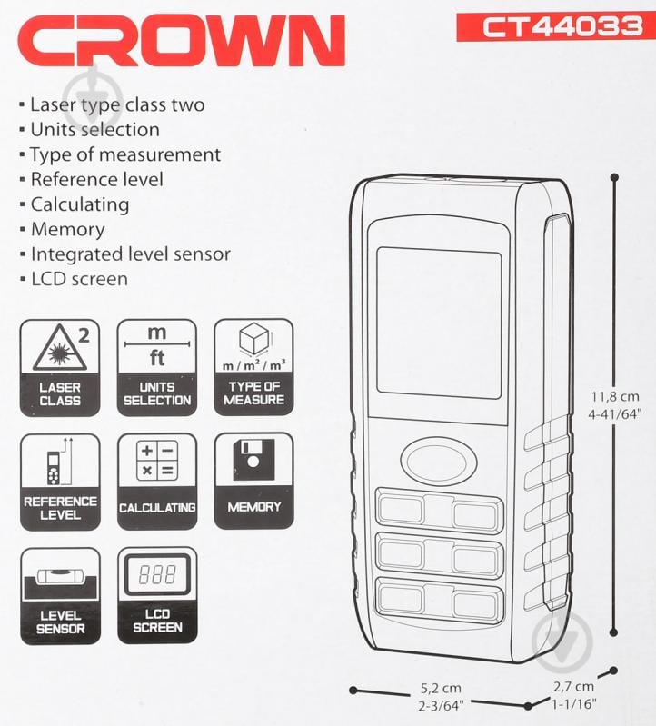 Далекомір лазерний Crown СТ44033 - фото 5