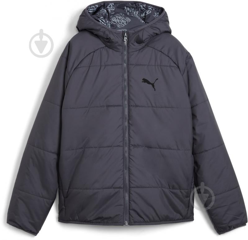 Куртка для мальчиков демисезонная Puma REVERSIBLE PUFFER JACKET B 68283369 р.140 темно-серая - фото 1