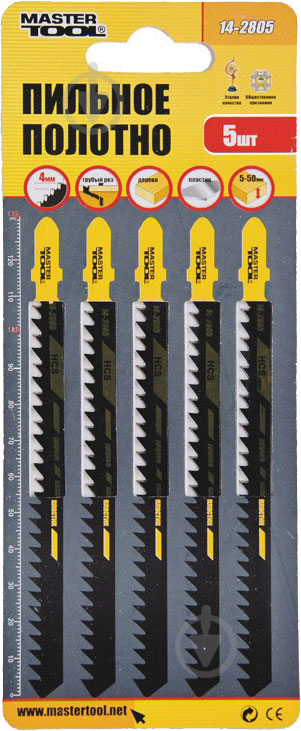 Набор пилочек для электролобзика MasterTool 6TPI L 132 мм T344D 5 шт. 14-2805 - фото 2