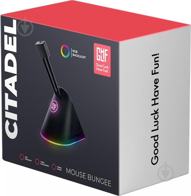 Держатель для кабеля GLHF Citadel Colorful 3 clips RGB черный (FGLMB22BKCTDLRGB3) - фото 4