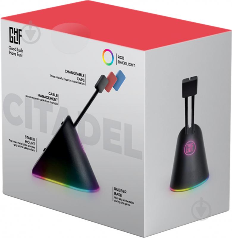 Держатель для кабеля GLHF Citadel Colorful 3 clips RGB черный (FGLMB22BKCTDLRGB3) - фото 5