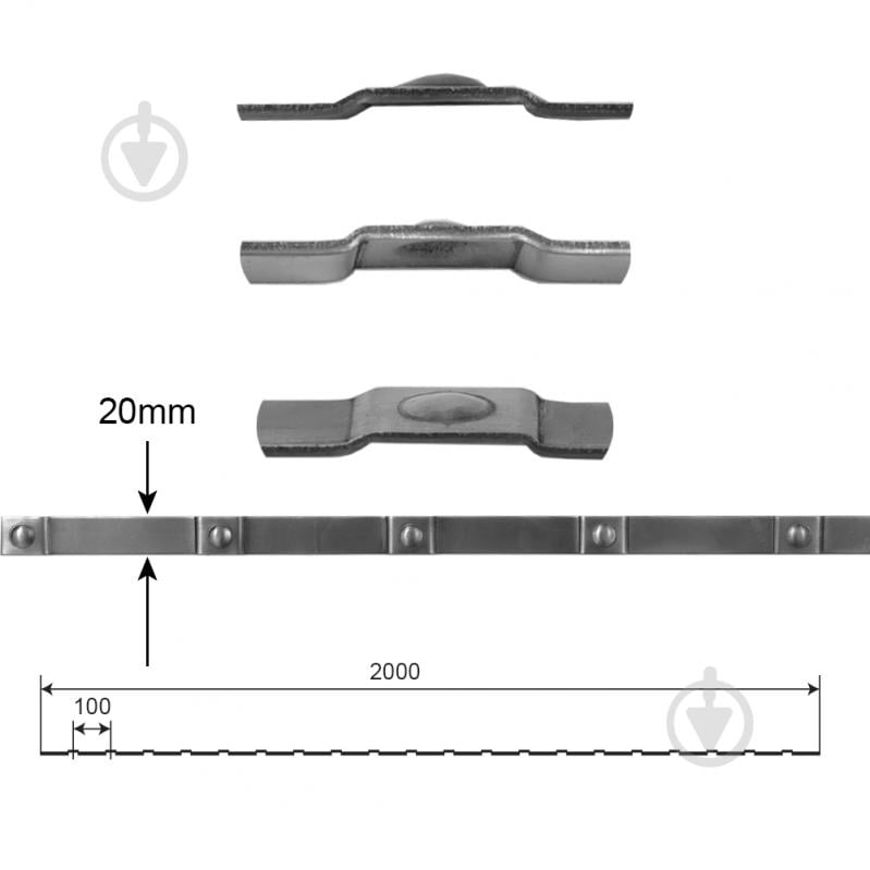 Смуга Артдеко 33.112 Прокат з отворами 2000х20х2 мм - фото 2