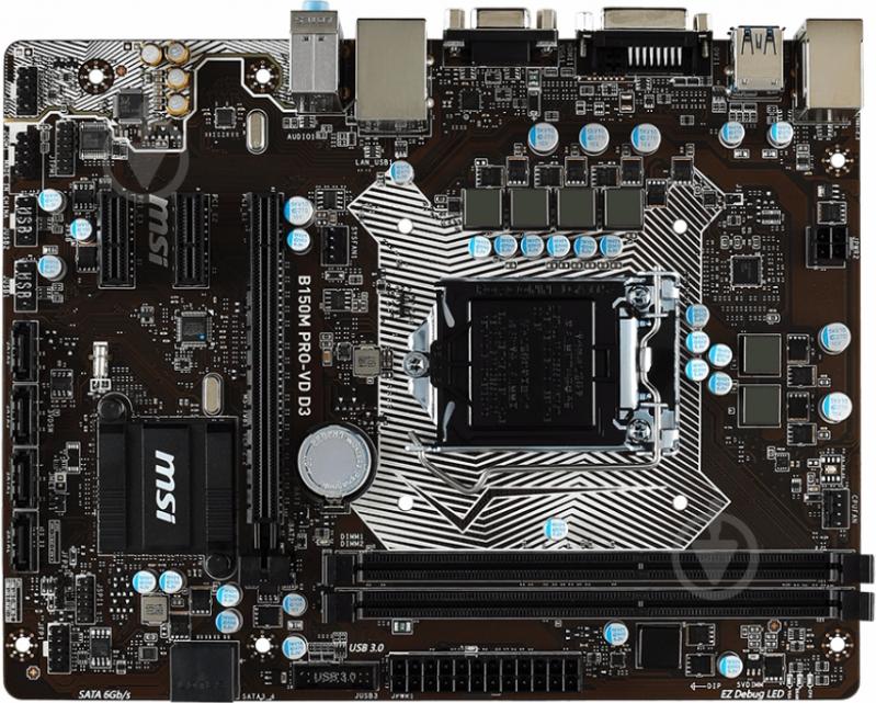 Материнська плата MSI B150M PRO-VD D3 (Socket 1151, Intel B150, mirco ATX) - фото 1