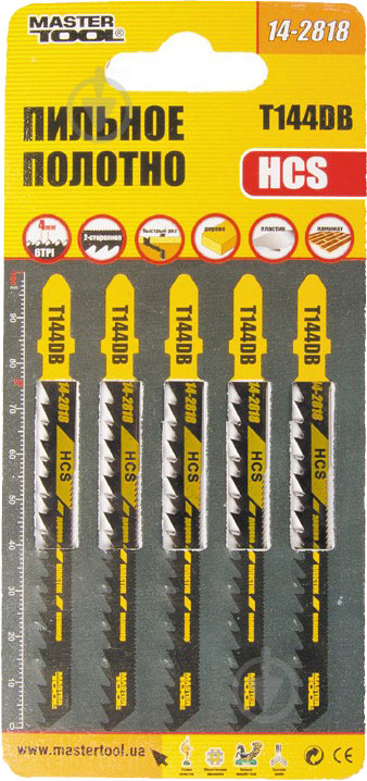 Набір пилок для електролобзика MasterTool 6TPI L 100 мм T144DB 5 шт. 14-2818 - фото 2