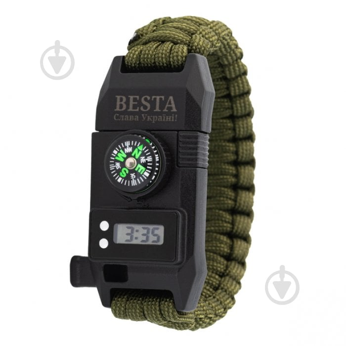 Годинник тактичний Band з компасом 6 в 1 BESTA army green - фото 2