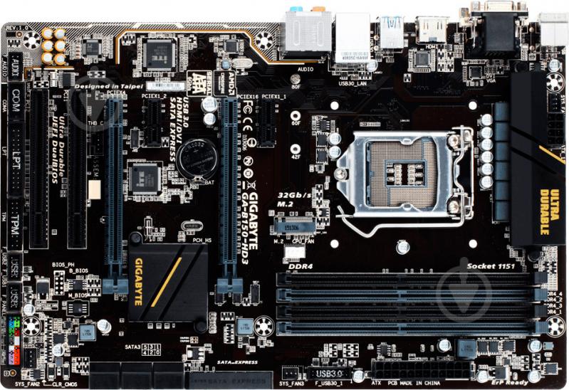 Материнська плата Gigabyte GA-B150-HD3 DDR3 (Socket 1151, Intel B150, ATX) - фото 1