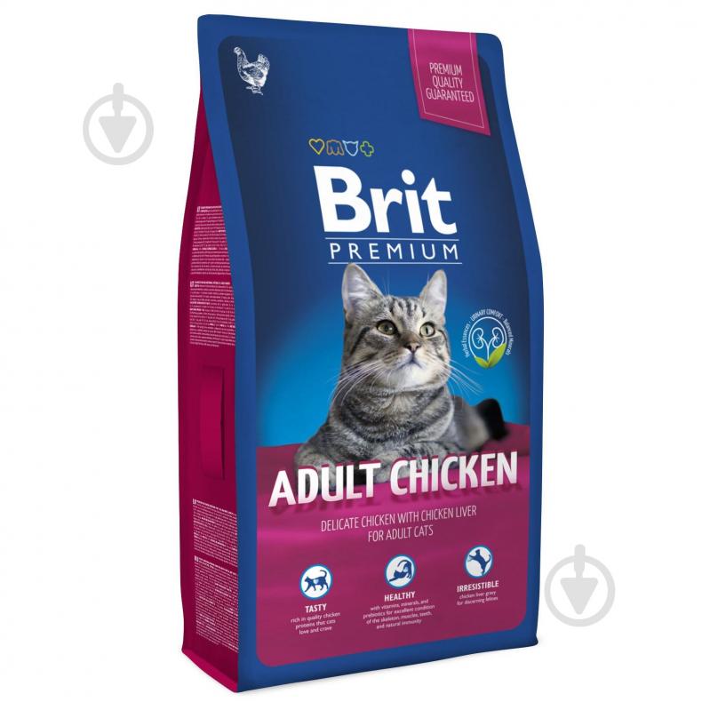 Корм для дорослих котів Brit Premium Курка 8 кг - фото 1