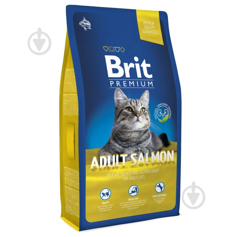 Корм для взрослых кошек Brit Premium Лосось 8 кг - фото 1 Корм для взрослых кошек Brit Premium Лосось 8 кг - фото 1