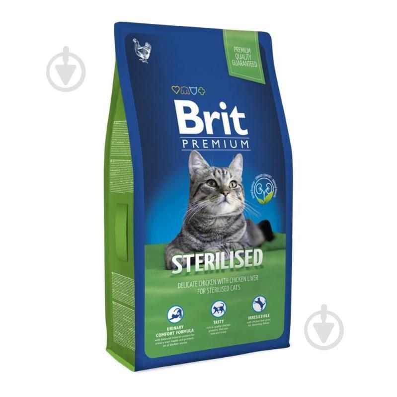 Корм для стерилізованих котів Brit Premium Курка 8 кг - фото 1