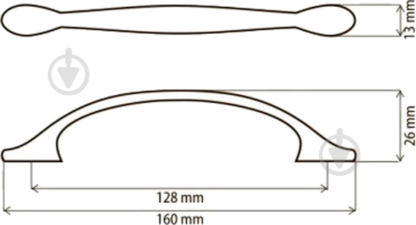 Меблева ручка скоба DC SS 65/28 G2 128 мм хром - фото 2
