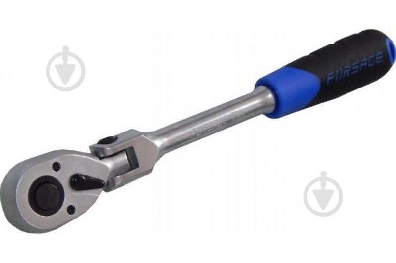 Тріскачка реверсивна, шарнірна 1/4''L-200 мм з гумовою ручкою (72зуб) Forsage 1 шт. F-802218 - фото 2 Тріскачка реверсивна, шарнірна 1/4''L-200 мм з гумовою ручкою (72зуб) Forsage 1 шт. F-802218 - фото 2