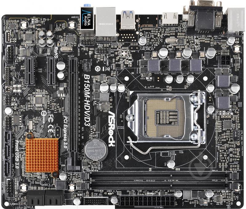 Материнська плата ASRock B150M-HDV/D3 (Socket 1151, Intel B150, mirco ATX) - фото 1