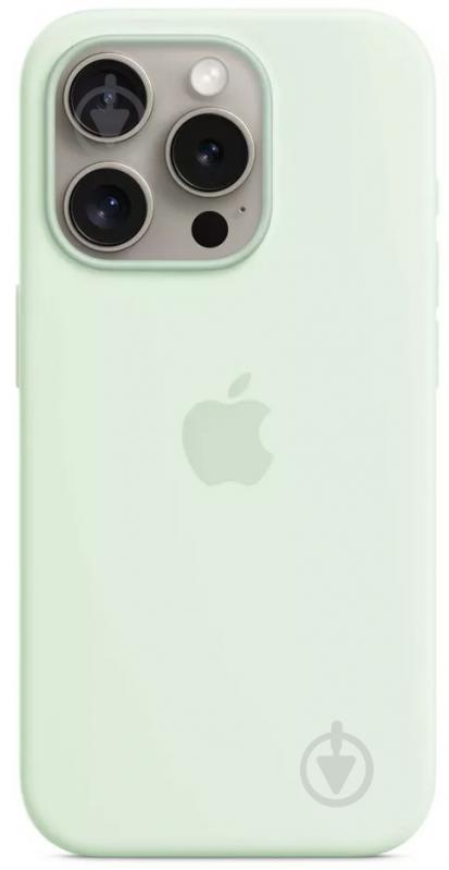 Чехол Apple Silicone Case with MagSafe для Apple iPhone 15 Pro mint (MWNL3ZM/A) - фото 2