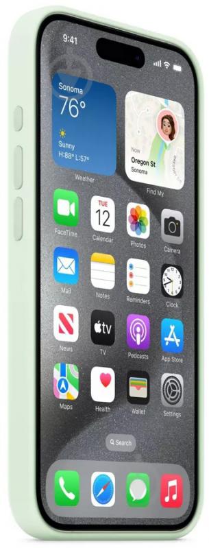 Чехол Apple Silicone Case with MagSafe для Apple iPhone 15 Pro mint (MWNL3ZM/A) - фото 5