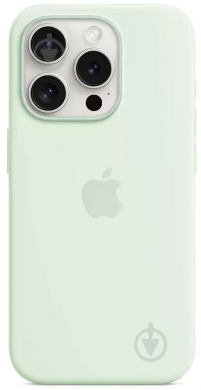 Чехол Apple Silicone Case with MagSafe для Apple iPhone 15 Pro mint (MWNL3ZM/A) - фото 1