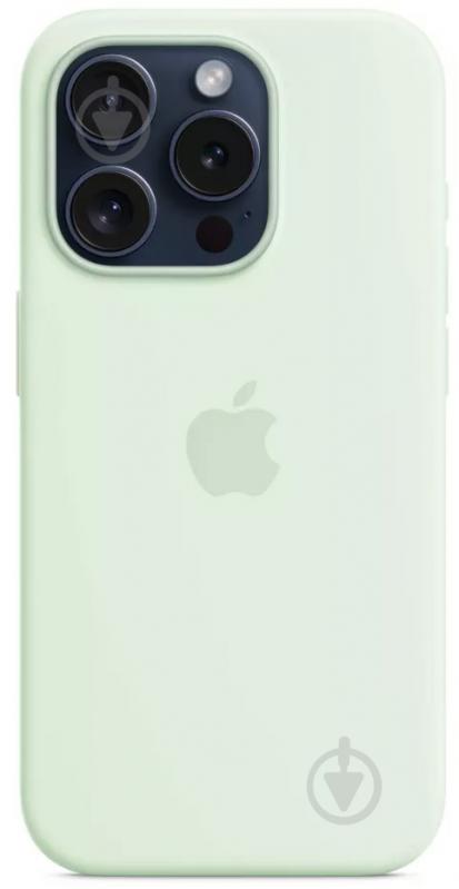 Чехол Apple Silicone Case with MagSafe для Apple iPhone 15 Pro mint (MWNL3ZM/A) - фото 4